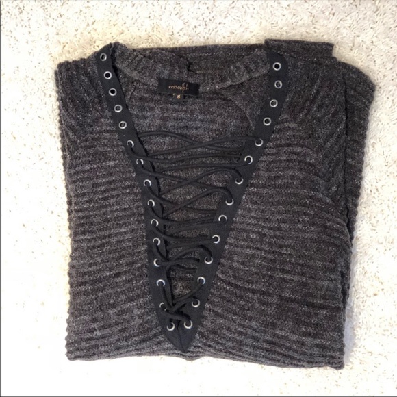 ANY OFFER Tunic OnTwelfth Ribbed Lace Up - Picture 4 of 6